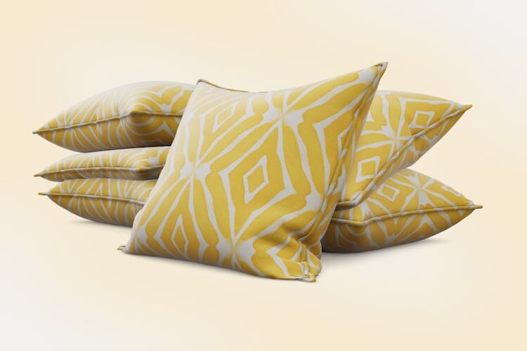 Stacks of cushions